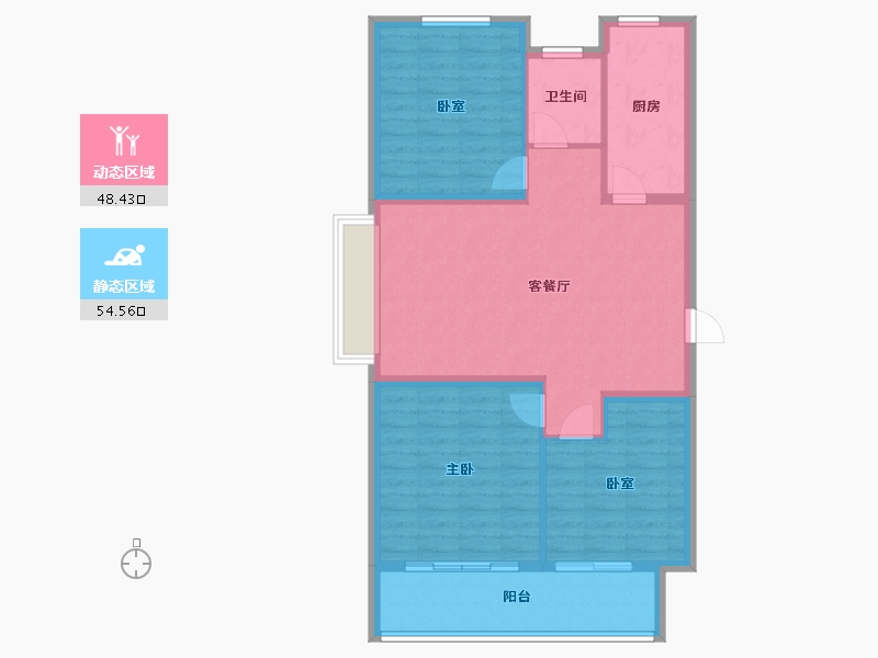 辽宁省-阜新市-城樾大境-93.57-户型库-动静分区