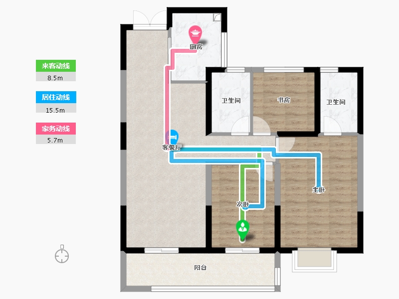 江苏省-淮安市-碧桂园水利水沐云顶-94.40-户型库-动静线