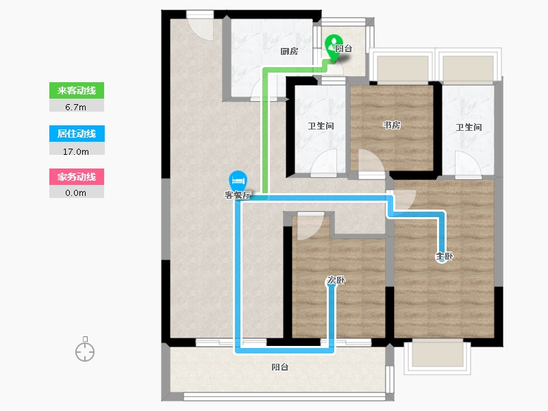 云南省-昆明市-华发书香云海-86.27-户型库-动静线