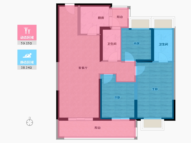 云南省-昆明市-华发书香云海-86.27-户型库-动静分区