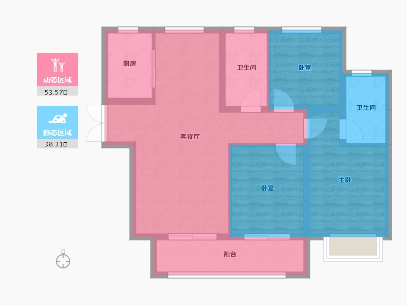 山西省-阳泉市-亿博天玺-82.22-户型库-动静分区