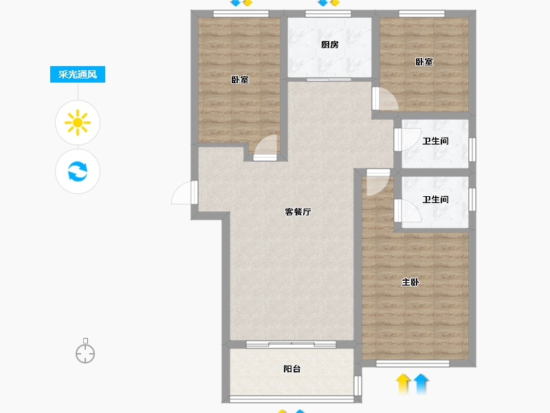 陕西省-商洛市-柳林春晓-98.06-户型库-采光通风