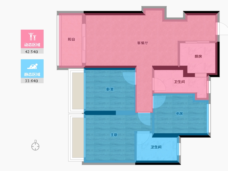 云南省-昆明市-华发书香云海-67.10-户型库-动静分区