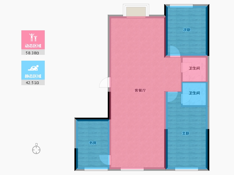 辽宁省-营口市-富甲凯旋门二期-91.67-户型库-动静分区