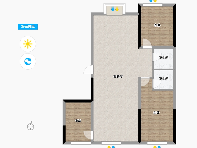 辽宁省-营口市-富甲凯旋门二期-91.67-户型库-采光通风