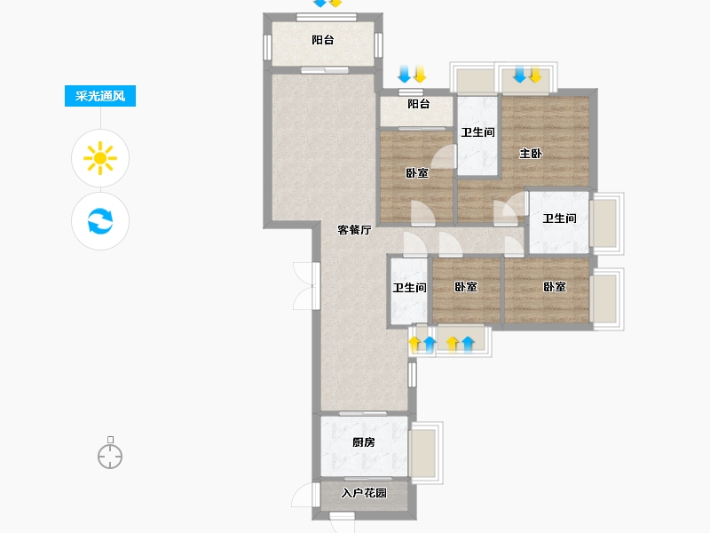 广东省-广州市-天鹅湾-233.60-户型库-采光通风