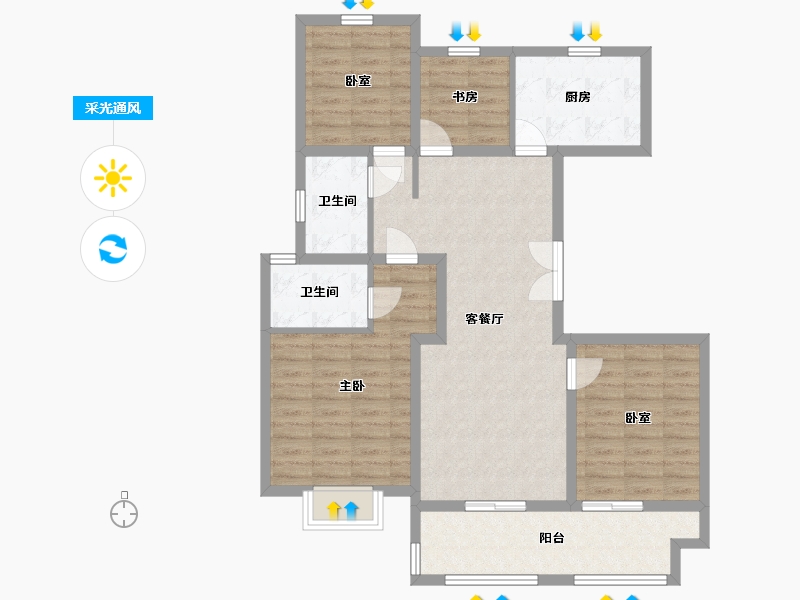 河北省-邢台市-天一府-111.54-户型库-采光通风