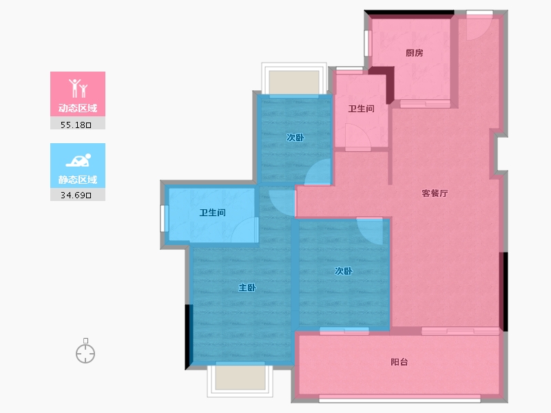 广东省-深圳市-云上润府-80.36-户型库-动静分区