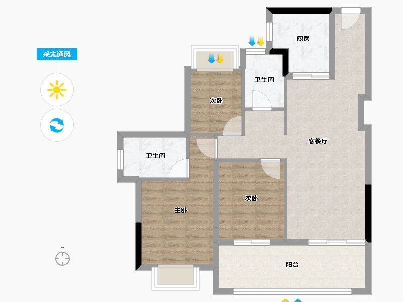 广东省-深圳市-云上润府-80.36-户型库-采光通风