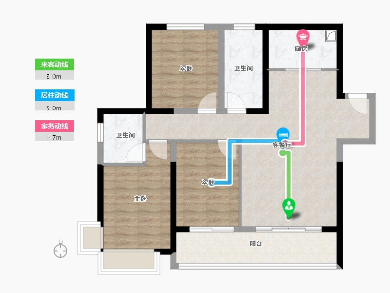 山东省-菏泽市-金府大院-85.48-户型库-动静线