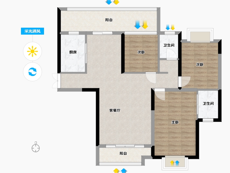 湖南省-长沙市-大湖映象-94.85-户型库-采光通风