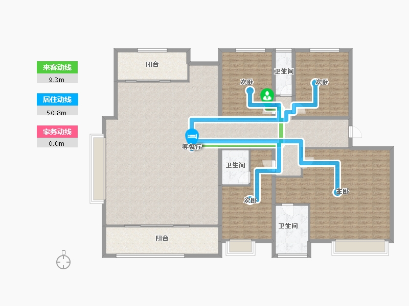 江苏省-苏州市-华润置地·润月雅筑-219.65-户型库-动静线