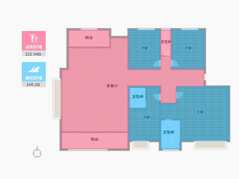 江苏省-苏州市-华润置地·润月雅筑-219.65-户型库-动静分区