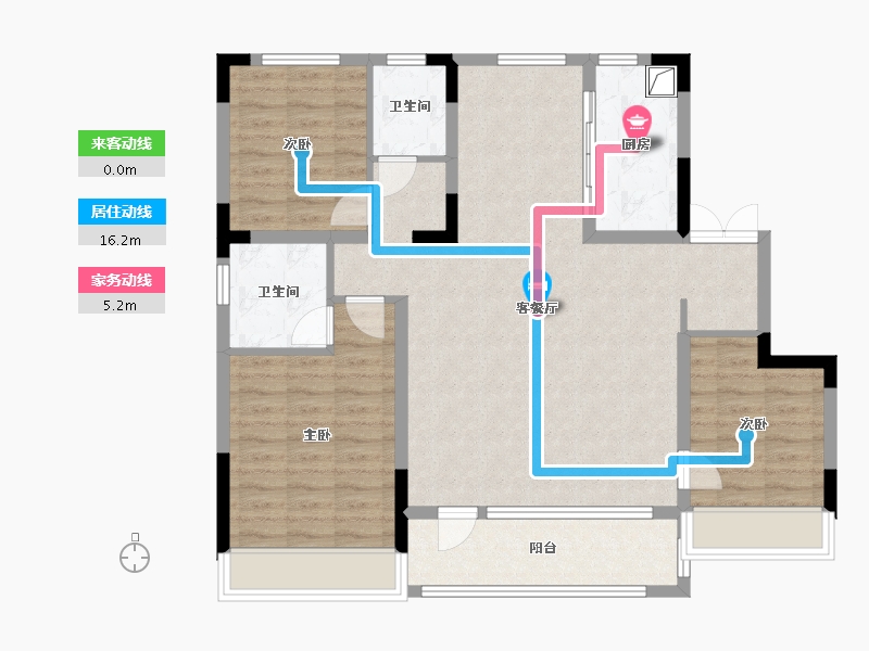 吉林省-长春市-万科公园都会-104.00-户型库-动静线