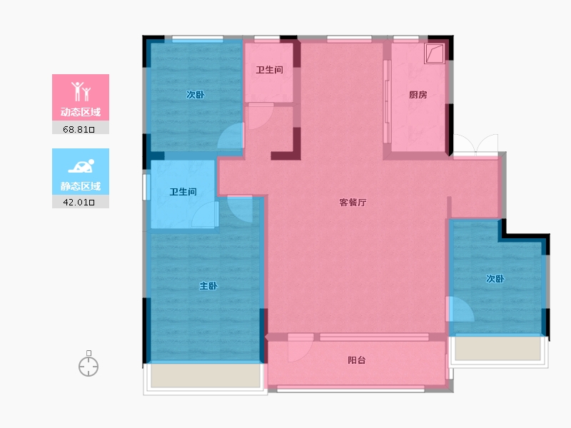 吉林省-长春市-万科公园都会-104.00-户型库-动静分区