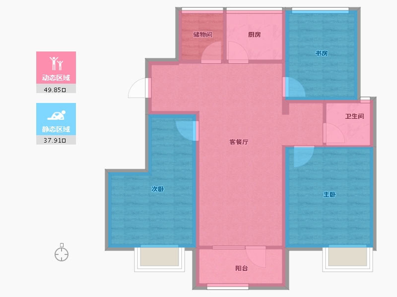 河北省-邢台市-遇建当代上品-77.97-户型库-动静分区