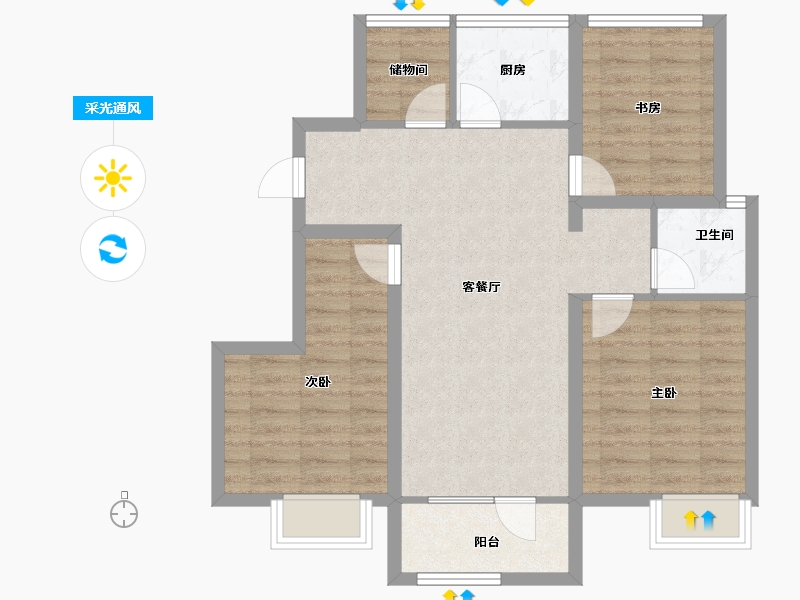 河北省-邢台市-遇建当代上品-77.97-户型库-采光通风