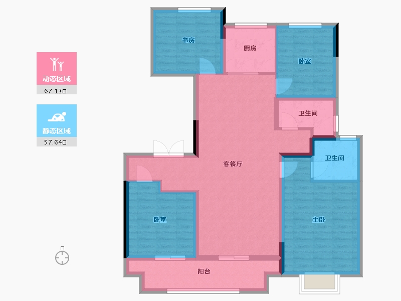 江苏省-连云港市-万象盐河壹号院-112.00-户型库-动静分区