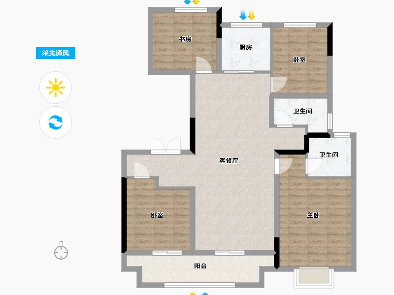 江苏省-连云港市-万象盐河壹号院-112.00-户型库-采光通风