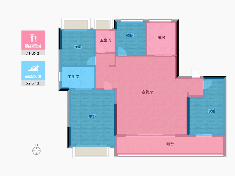 江苏省-苏州市-中建御璟峯-114.40-户型库-动静分区