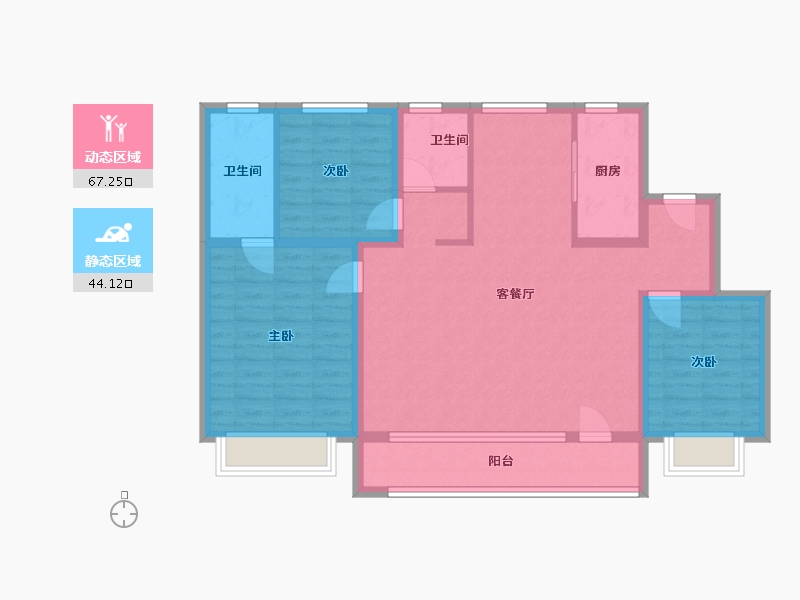 河北省-邢台市-遇建当代上品-99.43-户型库-动静分区