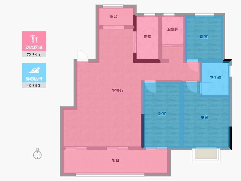 安徽省-滁州市-绿洲江山印-106.11-户型库-动静分区