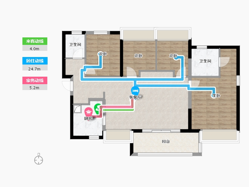 四川省-成都市-公园城-101.00-户型库-动静线