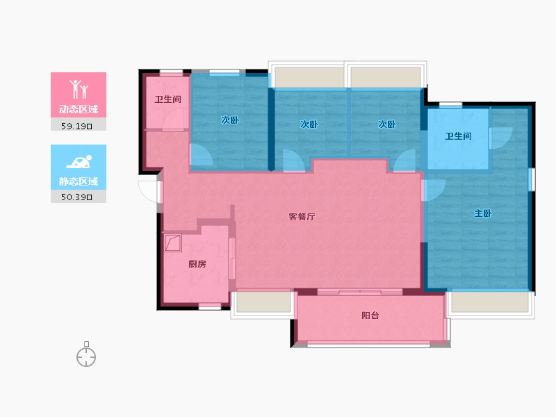 四川省-成都市-公园城-101.00-户型库-动静分区