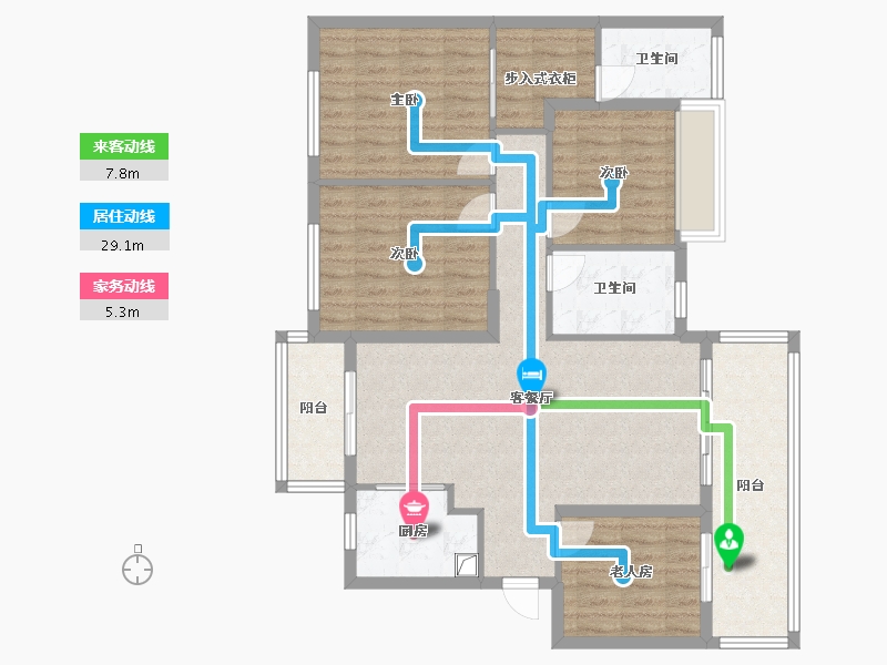 广东省-汕头市-龙光阳光水岸雅居-98.00-户型库-动静线