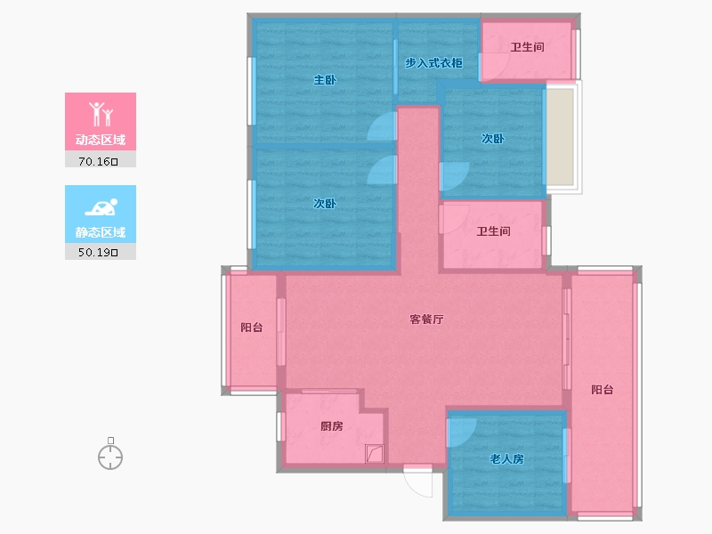 广东省-汕头市-龙光阳光水岸雅居-98.00-户型库-动静分区