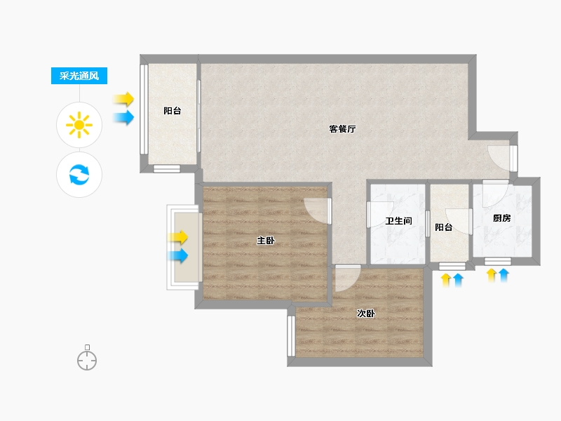 江西省-南昌市-青山湖香溢花城3区-71.12-户型库-采光通风