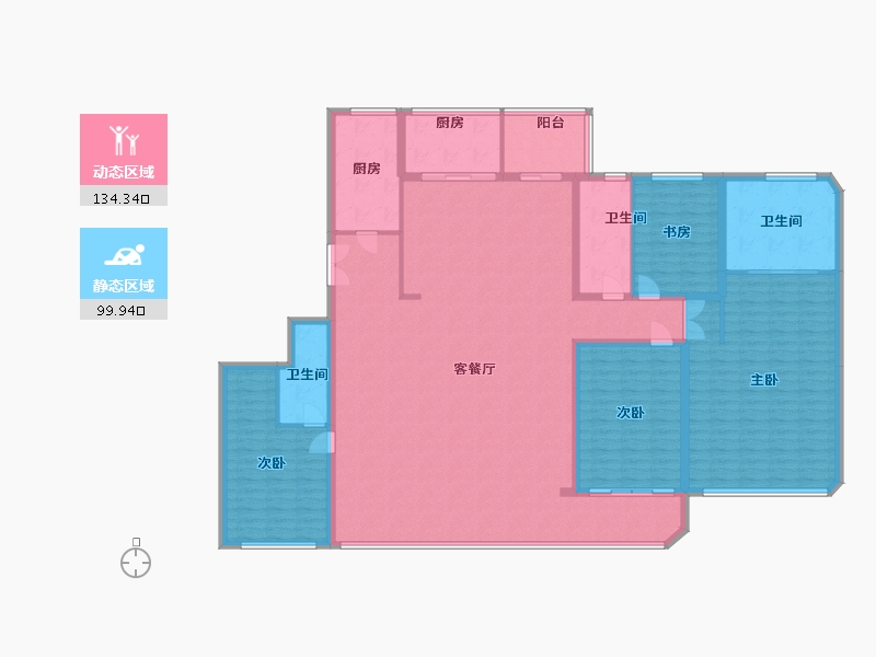 浙江省-温州市-时代滨江瑧品-216.00-户型库-动静分区