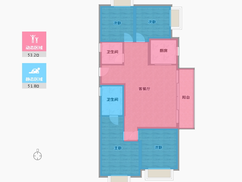 湖北省-武汉市-香港置地光明地产印湖云著-94.63-户型库-动静分区