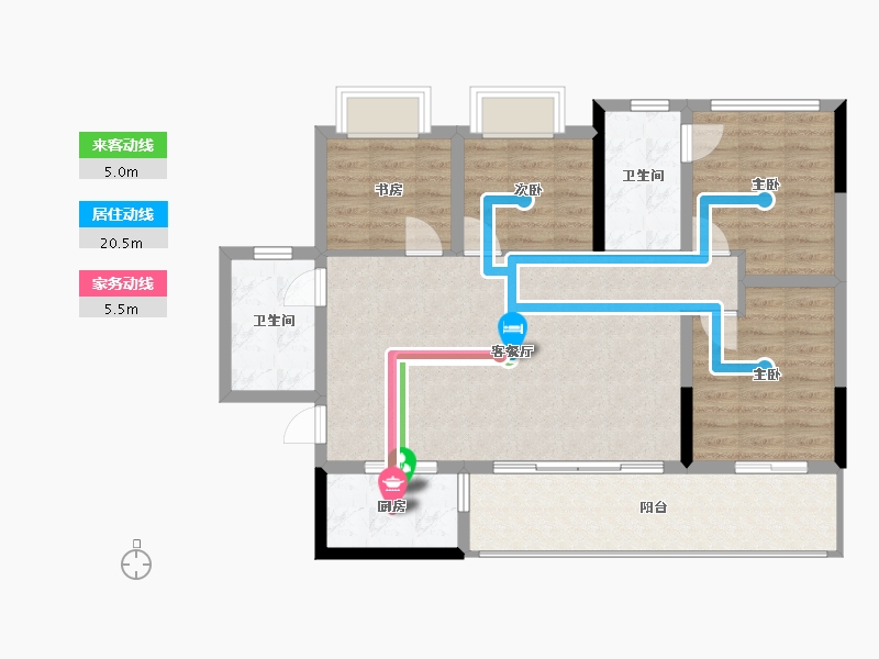 云南省-曲靖市-愿景水岸学府-93.58-户型库-动静线