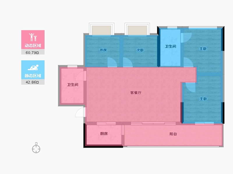 云南省-曲靖市-愿景水岸学府-93.58-户型库-动静分区