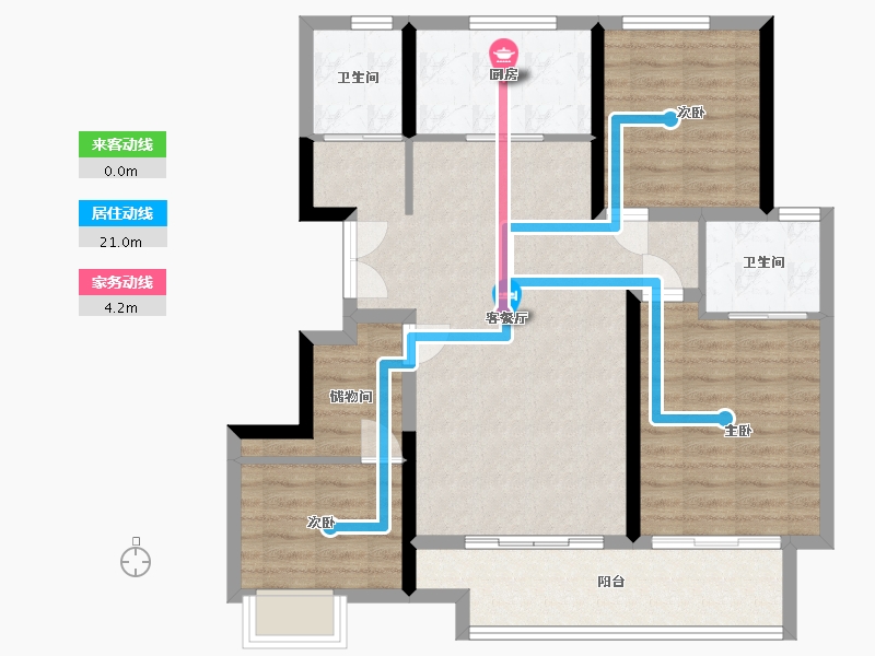 江苏省-徐州市-中钰星湖澜院-91.51-户型库-动静线