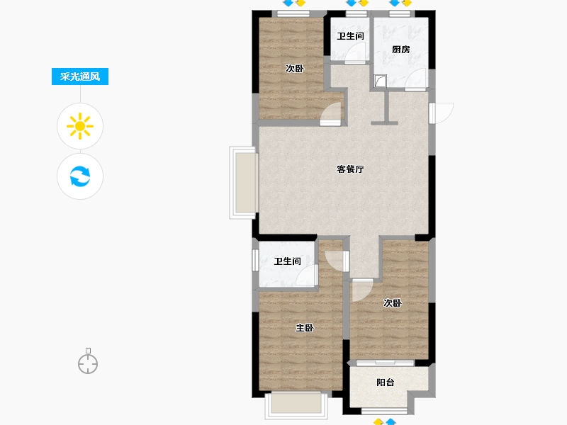 山东省-济宁市-雍华苑-95.00-户型库-采光通风