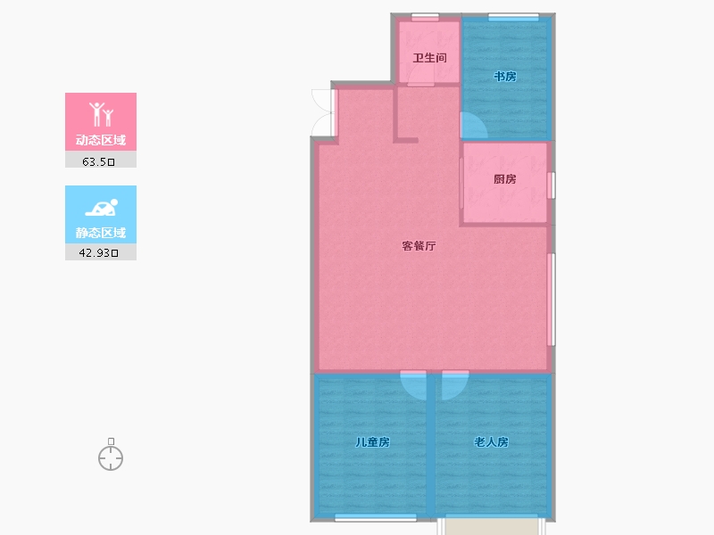 内蒙古自治区-赤峰市-航安金和学苑-97.60-户型库-动静分区