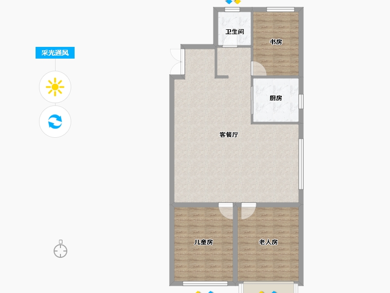 内蒙古自治区-赤峰市-航安金和学苑-97.60-户型库-采光通风