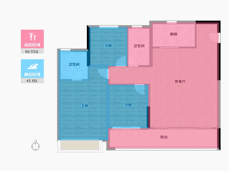 浙江省-嘉兴市-绿城·锦玉园-100.13-户型库-动静分区