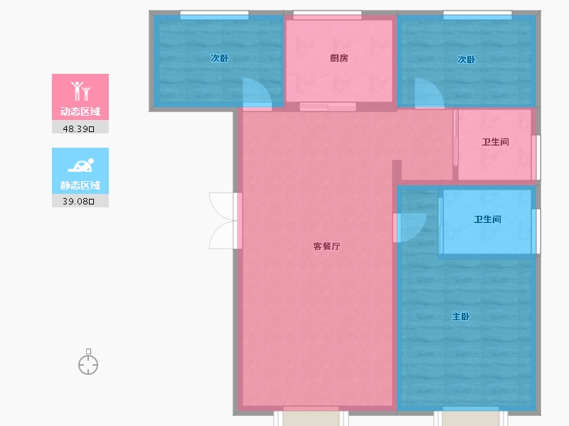 新疆维吾尔自治区-乌鲁木齐市-中建·玖悦-78.87-户型库-动静分区