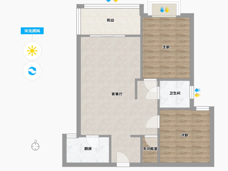 福建省-龙岩市-董邦小区-67.58-户型库-采光通风