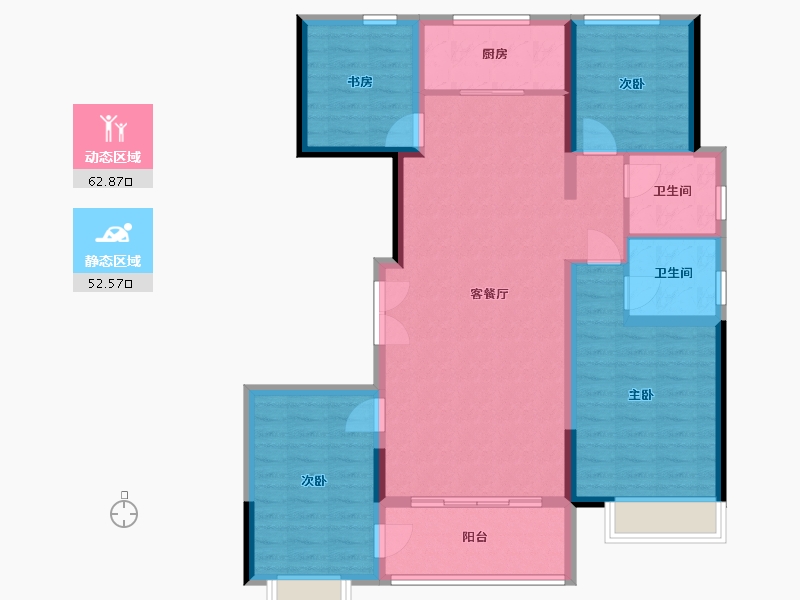 山东省-潍坊市-恒信熙湖名筑-116.80-户型库-动静分区