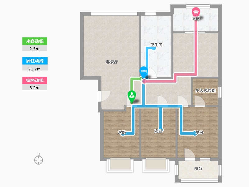 山东省-烟台市-凤凰新城(桐林路)-108.39-户型库-动静线