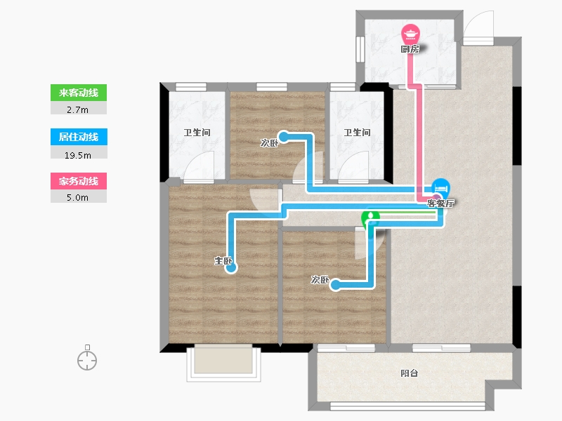 湖北省-襄阳市-津投·奥体华府-85.00-户型库-动静线