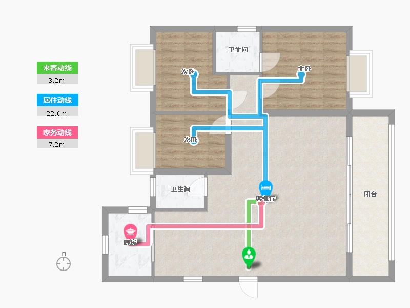 福建省-泉州市-隆恩悦城9号楼1505-100.00-户型库-动静线