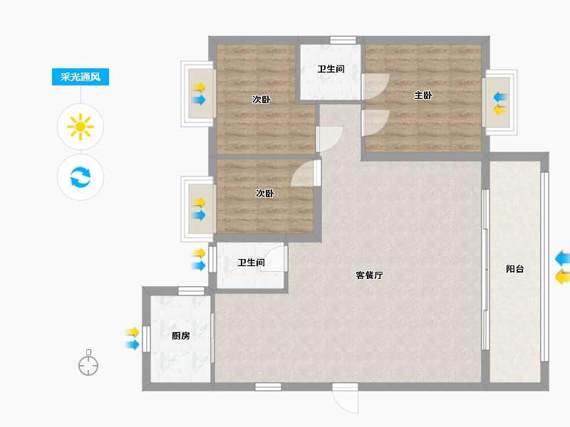 福建省-泉州市-隆恩悦城9号楼1505-100.00-户型库-采光通风