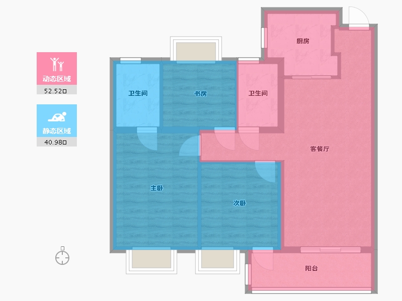 上海-上海市-招商南山虹桥璀璨领峯-84.00-户型库-动静分区