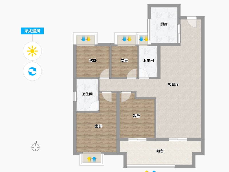 江西省-上饶市-湖城春晓-98.04-户型库-采光通风