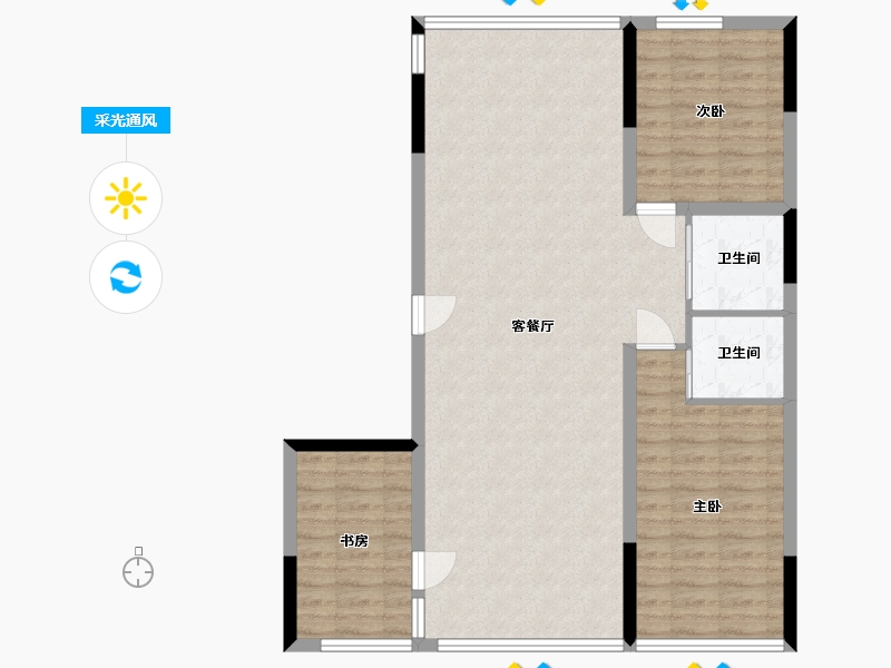 辽宁省-营口市-富甲凯旋门二期-93.83-户型库-采光通风